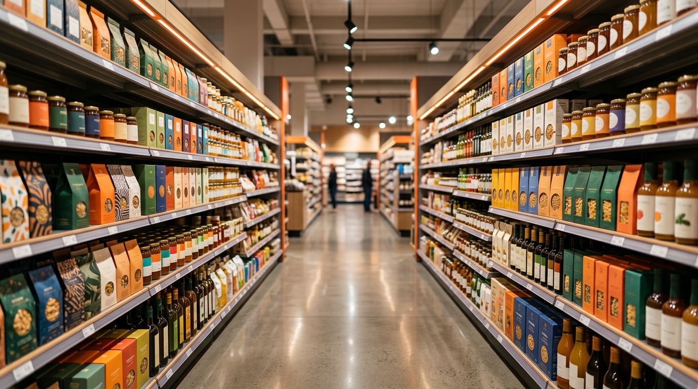 Supermarket retail shelf inspected by ShelfSpy
